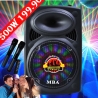 Компактна и лека мощна активна караоке парти тонколона MBA F12Q  500W, LED светл., RMS160W