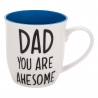 Керамична чаша - бяло и синьо - Dad - 500 мл. 