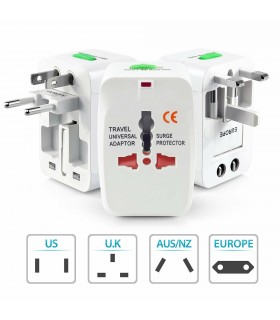 Универсален туристически адаптер - преходник към AU/UK/US/EU стандарти