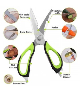 Мултифункционална домакинска ножица 7 в 1 и магнитна стойка