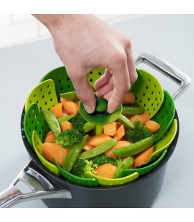 Сгъваема кошница за отцеждане и готвене на пара