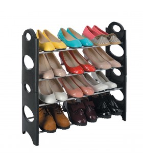 Стелаж за обувки с метален корпус с 4 рафта, 64x20x64
