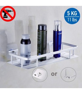 Самозалепваща етажерка за баня, алуминиева