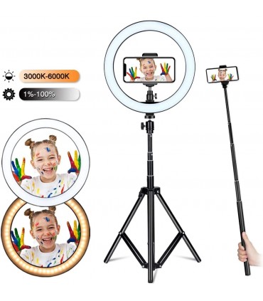 LED ринг лампа с трипод, осветление за TikTok, streaming, видео чат, с три режима