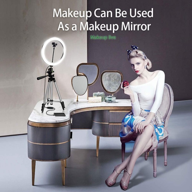 LED ринг лампа с трипод, осветление за TikTok, streaming, видео чат, с три режима