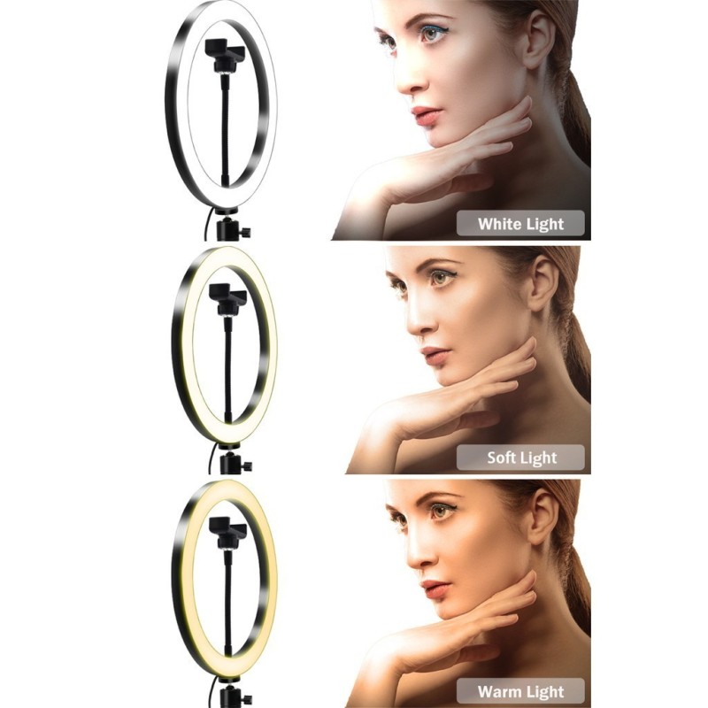 LED ринг лампа с трипод, осветление за TikTok, streaming, видео чат, с три режима
