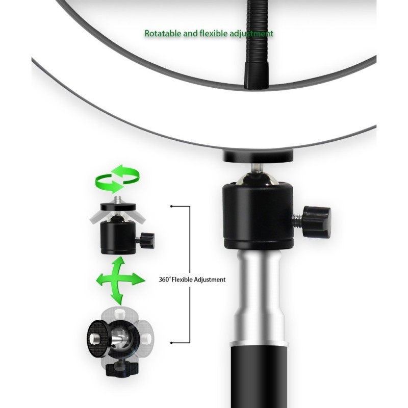 LED ринг лампа с трипод, осветление за TikTok, streaming, видео чат, с три режима