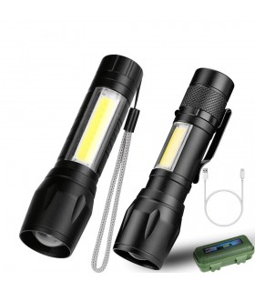 Ултра ярко джобно фенерче XPE+COB със ZOOM