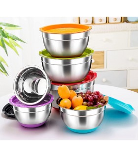 Метални купи за разбъркване със силиконово дъно