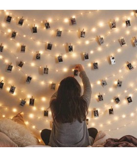 Лампички с щипки, лед гирлянд с 50 щипки, 5 метра