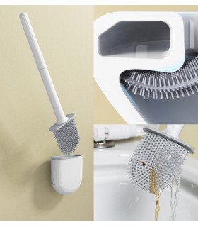 Силиконова четка за тоалетна със стенна поставка